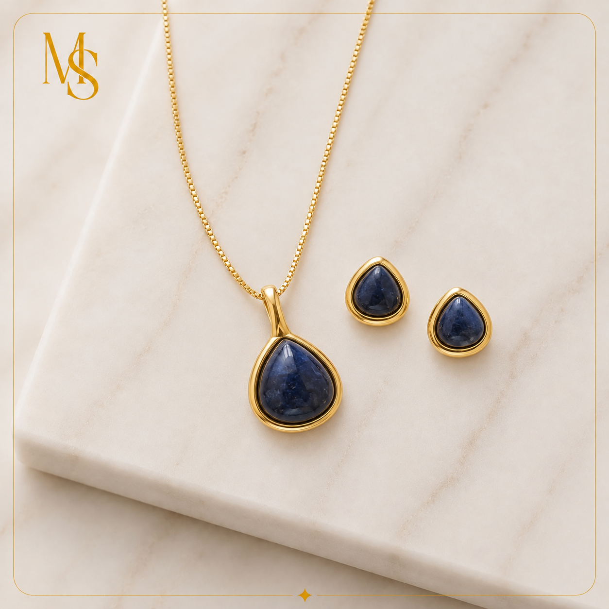 Conjunto estilo Gota em Sodalita