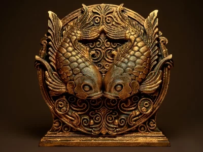 Peixes Zodíaco Dourado 