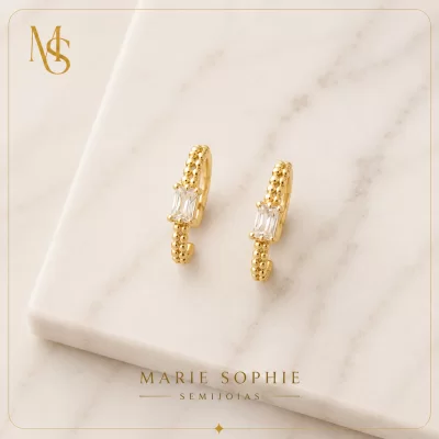 Ear Cuff com zircônia central